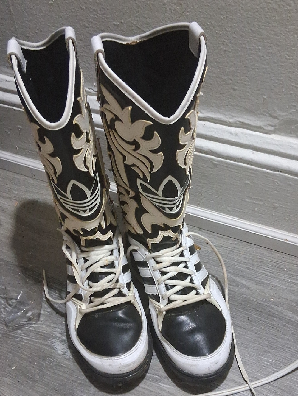 Black and White Cowboy Boots Jeremy Scott Adidas